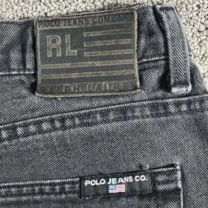 Vintage Polo Jeans Co Ralph Lauren Jeans Men 38x32 Relaxed Fit Black Denim
